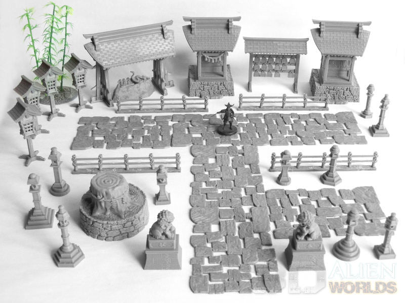Feudal Japan Shrine Set  | 3DAlienWorlds Fantasy and Historical Wargaming Terrain