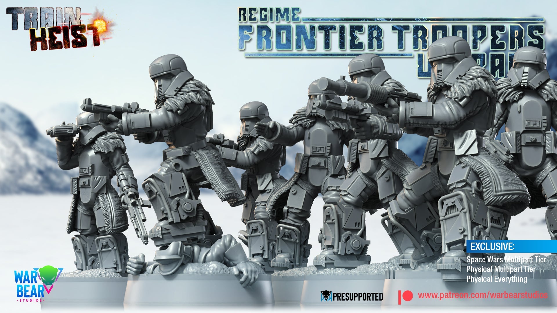 Train Heist Regime Frontier Troopers Monopose | Warbear Studios 28mm SciFi Wargaming Miniatures Role Playing Miniatures