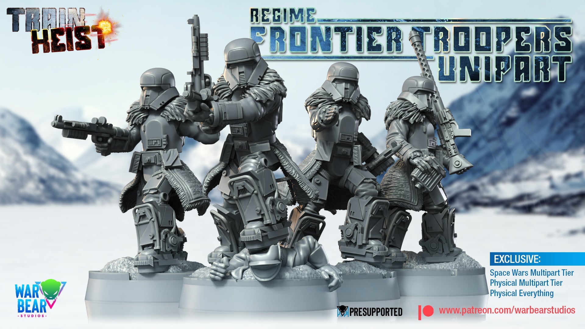 Train Heist Regime Frontier Troopers Monopose | Warbear Studios 28mm SciFi Wargaming Miniatures Role Playing Miniatures