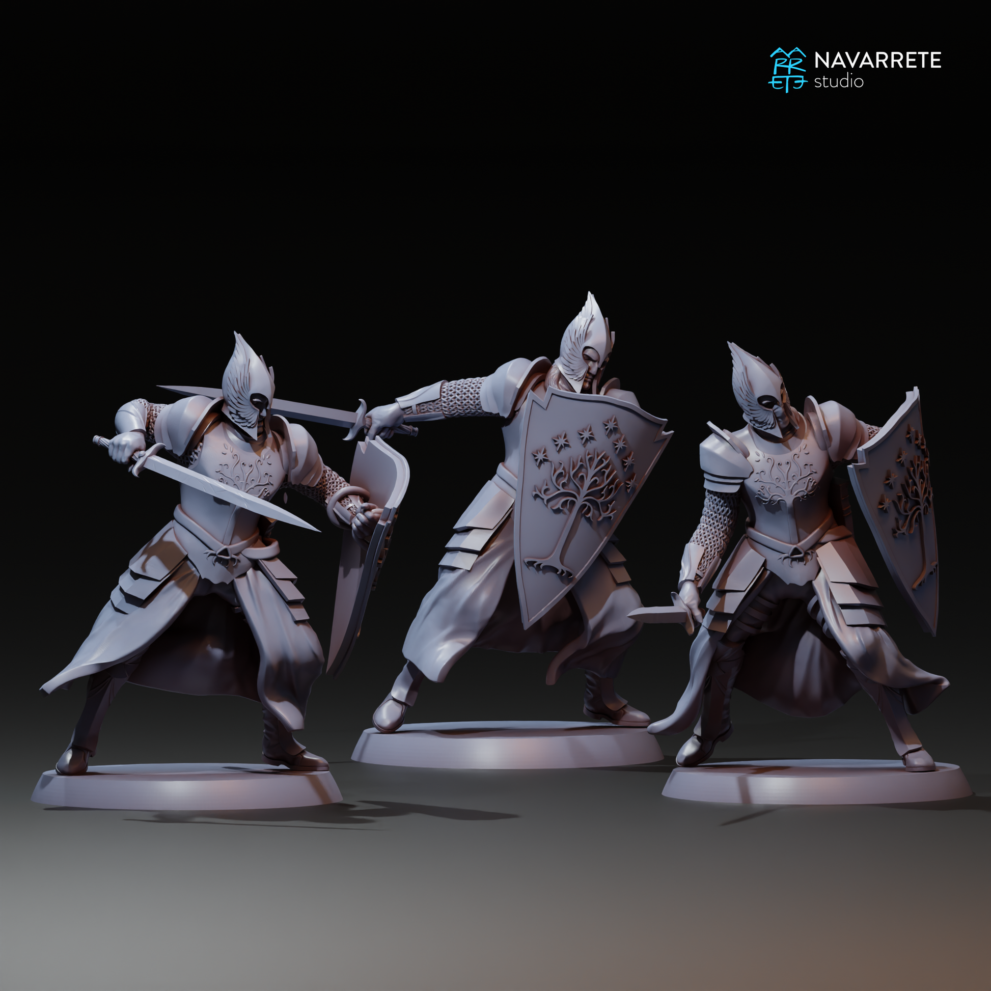 Kings Army Soldiers Shield and Sword | Navarrete Studios 25mm Fantasy Wargaming Miniatures
