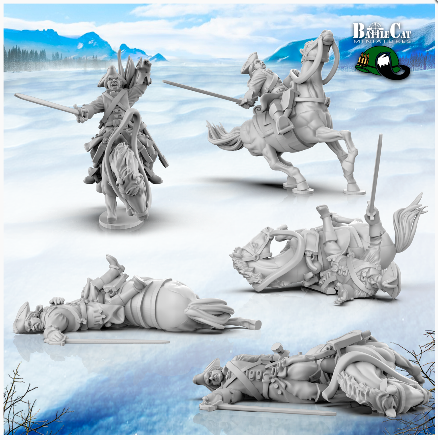 GNW Swedish Cavalry Casualties | Battlecat 28mm Historical Wargaming Miniatures Role Playing Miniatures