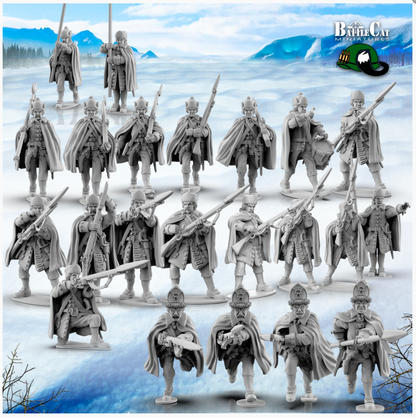 GNW Swedish Infantry with Coats | Battlecat 28mm Historical Wargaming Miniatures Role Playing Miniatures