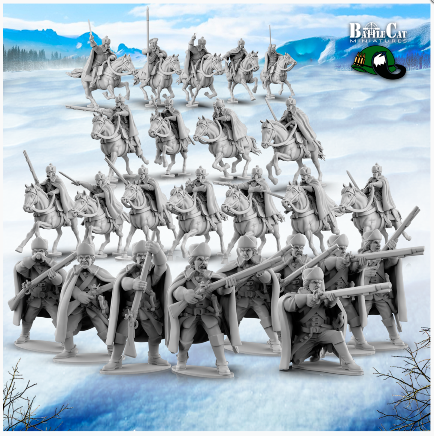 GNW Swedish Dragoons with Coats | Battlecat 28mm Historical Wargaming Miniatures Role Playing Miniatures