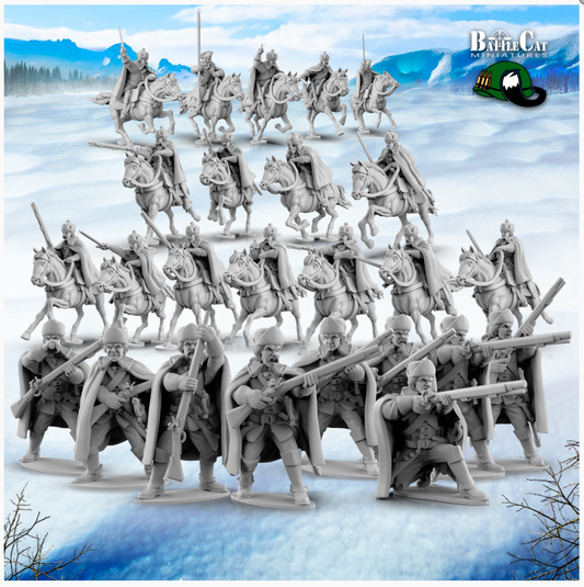 GNW Swedish Dragoons with Coats | Battlecat 28mm Historical Wargaming Miniatures Role Playing Miniatures