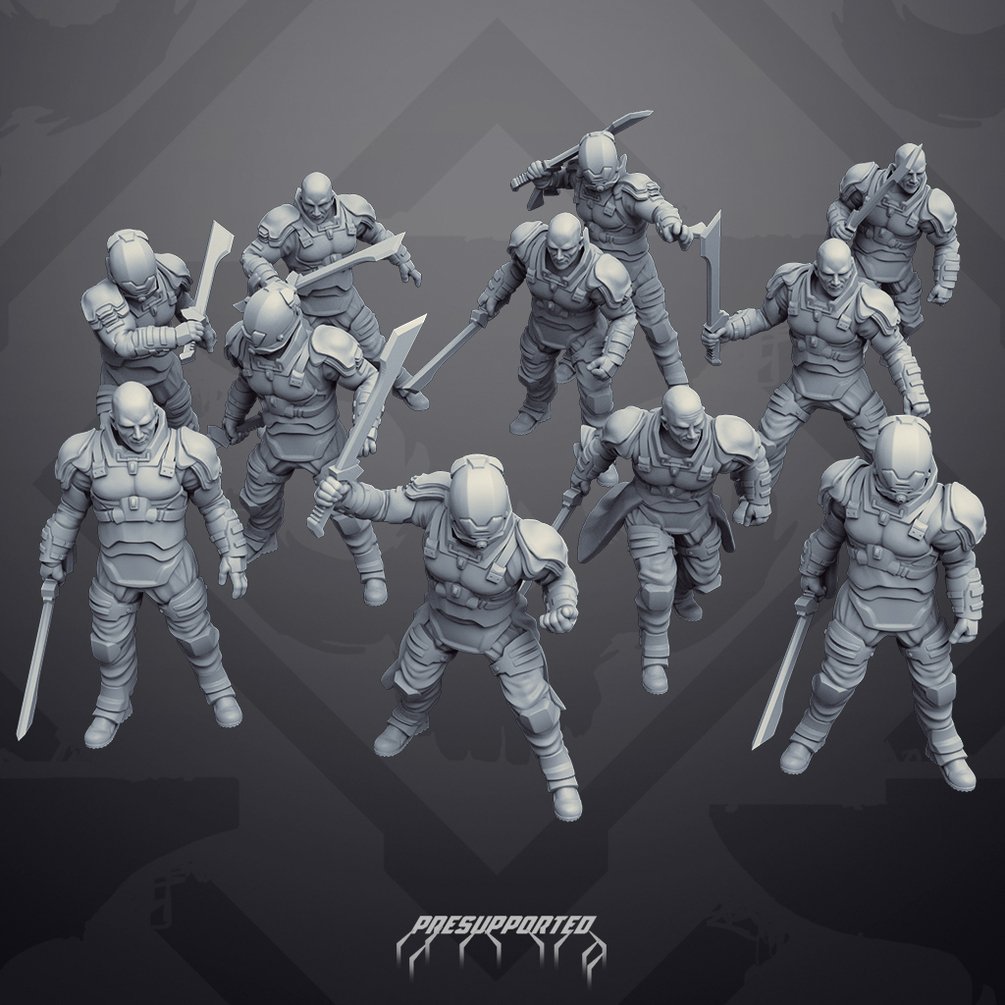 Oasis Imperium: House Harbinger Praetorians | Skullforge Studios 32mm Wargaming Miniatures Role Playing Miniatures