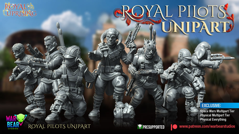 Royal Uprising Royal Pilots Monopose | Warbear Studios 28mm SciFi Wargaming Miniatures