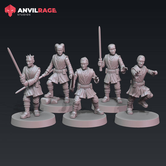 Force Apprentices | Anvilrage Galactic SciFi Miniatures 32mm 1/47 Legion Scale Role Playing Miniatures