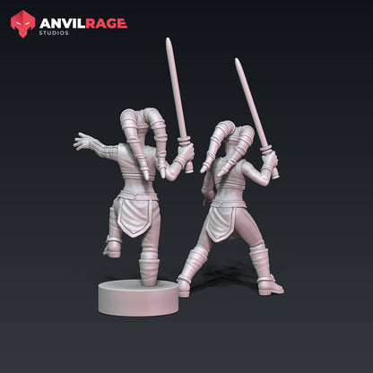 Blue Mistress Foot and Tank Commander | Anvilrage Galactic SciFi Miniatures 32mm 1/47 Legion Scale Role Playing