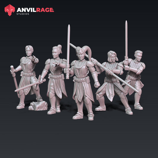 Ladies of the Force | Anvilrage Galactic SciFi Miniatures 32mm 1/47 Legion Scale Role Playing Miniatures