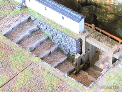 Feudal Japan Castle Walls Set | 3DAlienWorlds Fantasy and Historical Wargaming Terrain Role Playing Miniatures