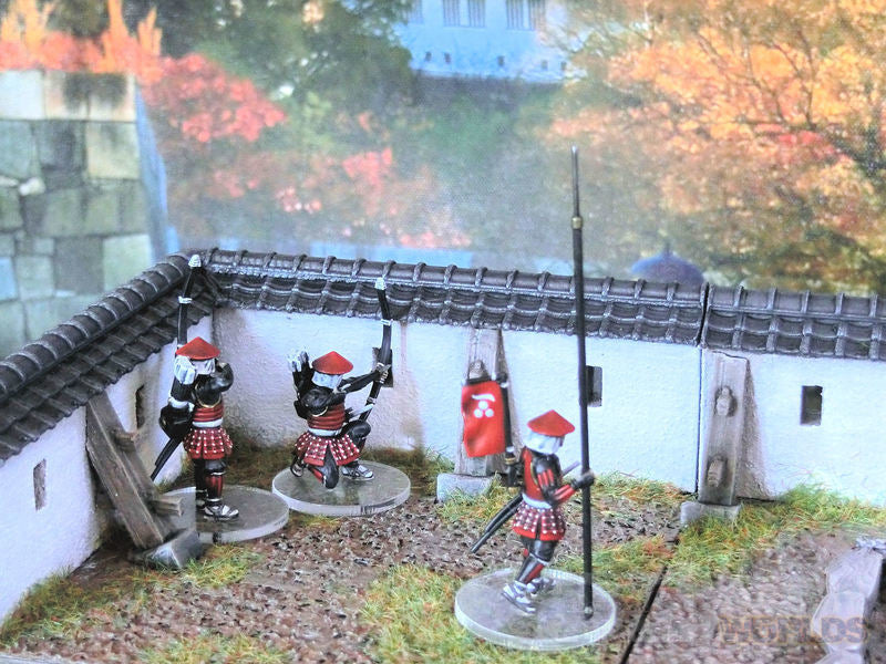 Feudal Japan Castle Walls Set | 3DAlienWorlds Fantasy and Historical Wargaming Terrain Role Playing Miniatures