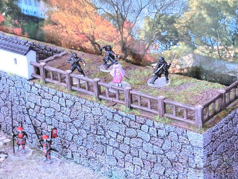 Feudal Japan Castle Walls Set | 3DAlienWorlds Fantasy and Historical Wargaming Terrain Role Playing Miniatures
