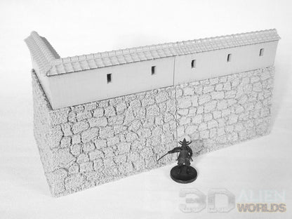 Feudal Japan Castle Walls Set | 3DAlienWorlds Fantasy and Historical Wargaming Terrain Wall Example (NOT FOR SALE) Role
