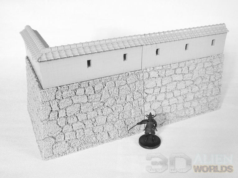 Feudal Japan Castle Walls Set | 3DAlienWorlds Fantasy and Historical Wargaming Terrain