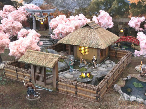 Feudal Japan Teahouse Set | 3DAlienWorlds Fantasy and Historical Wargaming Terrain Role Playing Miniatures