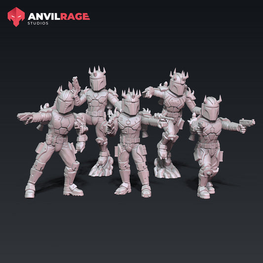 Dark Mercenaries | Anvilrage Galactic SciFi Miniatures 32mm 1/47 Legion Scale Role Playing Miniatures