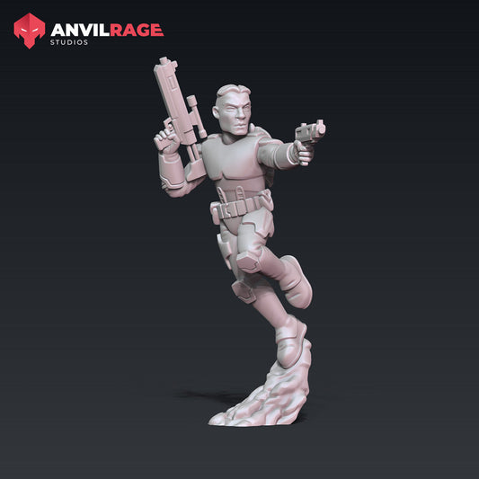 Super Commando Leader | Anvilrage Galactic SciFi Miniatures 32mm 1/47 Legion Scale Role Playing Miniatures