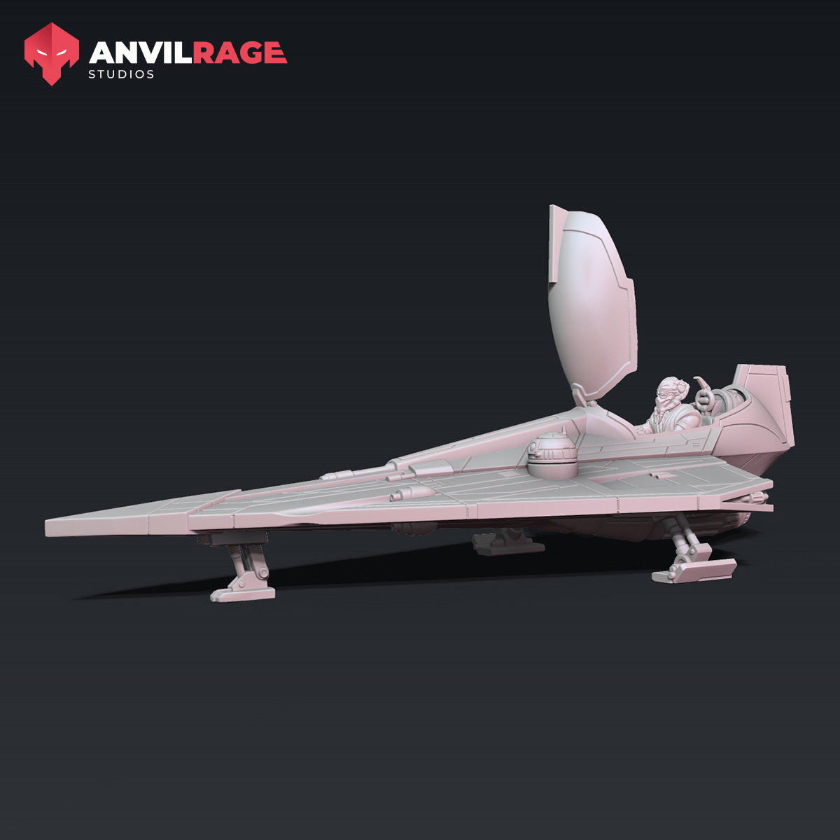 Alpha Starfighter | Anvilrage Galactic SciFi Miniatures 32mm 1/47 Legion Scale Role Playing Miniatures