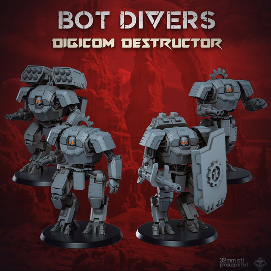 Heckdivers: Digicom Destructor | Skullforge Studios 32mm Wargaming Miniatures Role Playing Miniatures