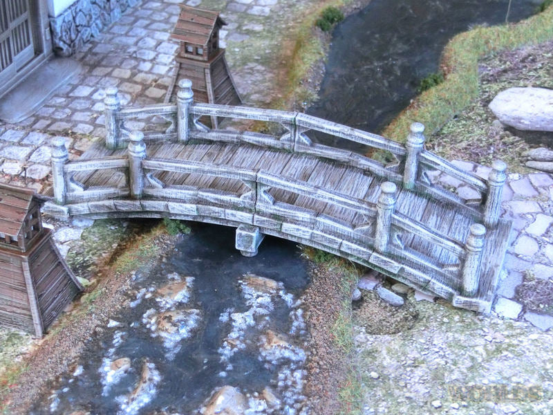 Feudal Japan Bridges | 3DAlienWorlds Fantasy and Historical Wargaming Terrain Stone Bridge Role Playing Miniatures