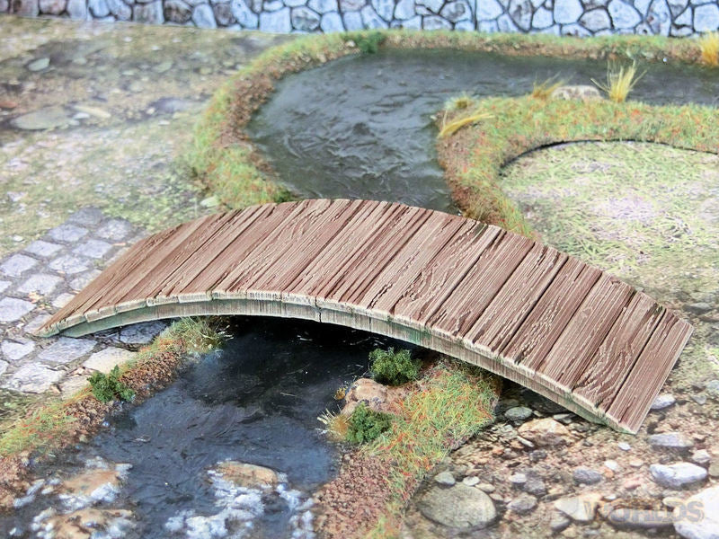 Feudal Japan Bridges | 3DAlienWorlds Fantasy and Historical Wargaming Terrain Basic Wooden Bridge Role Playing