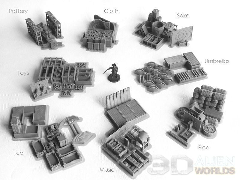 Feudal Japan Shop Set  | 3DAlienWorlds Fantasy and Historical Wargaming Terrain