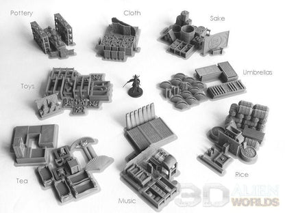 Feudal Japan Shop Set  | 3DAlienWorlds Fantasy and Historical Wargaming Terrain