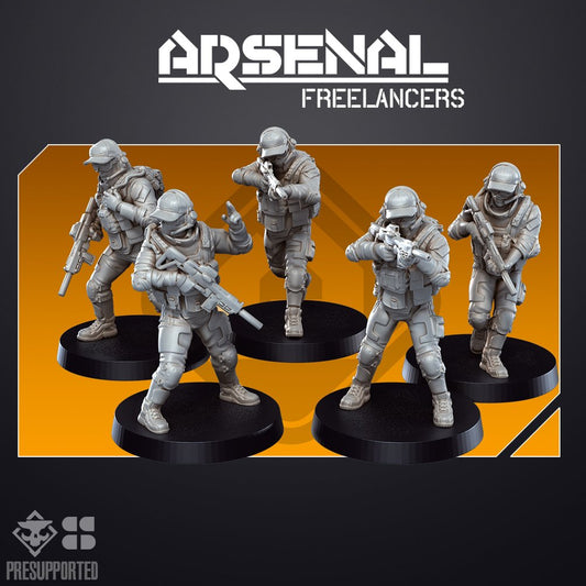 ARSENAL INFANTRY: Freelancers | Skullforge Studios 32mm Wargaming Miniatures Role Playing Miniatures