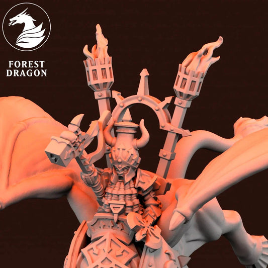 Dwarf Daemonsmith Lord on Taurus | Forest Dragon 10mm Fantasy Wargaming Miniatures Hat Role Playing Miniatures