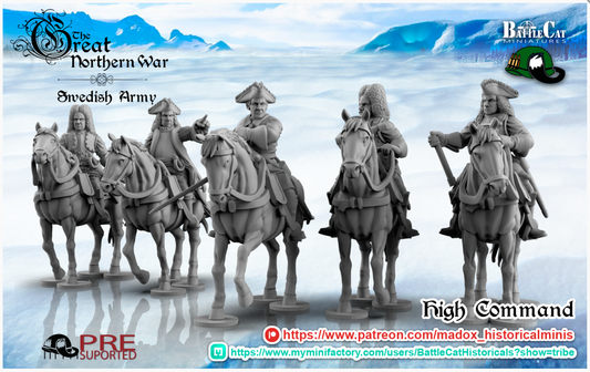 GNW Swedish High Command | Battlecat 28mm Historical Wargaming Miniatures Role Playing Miniatures