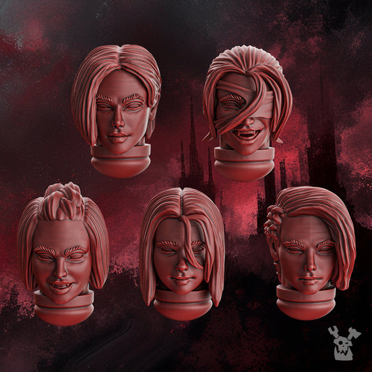 Crimson Wings Female Heads | DakkaDakka.store Grimdark Wargaming Miniatures Role Playing Miniatures