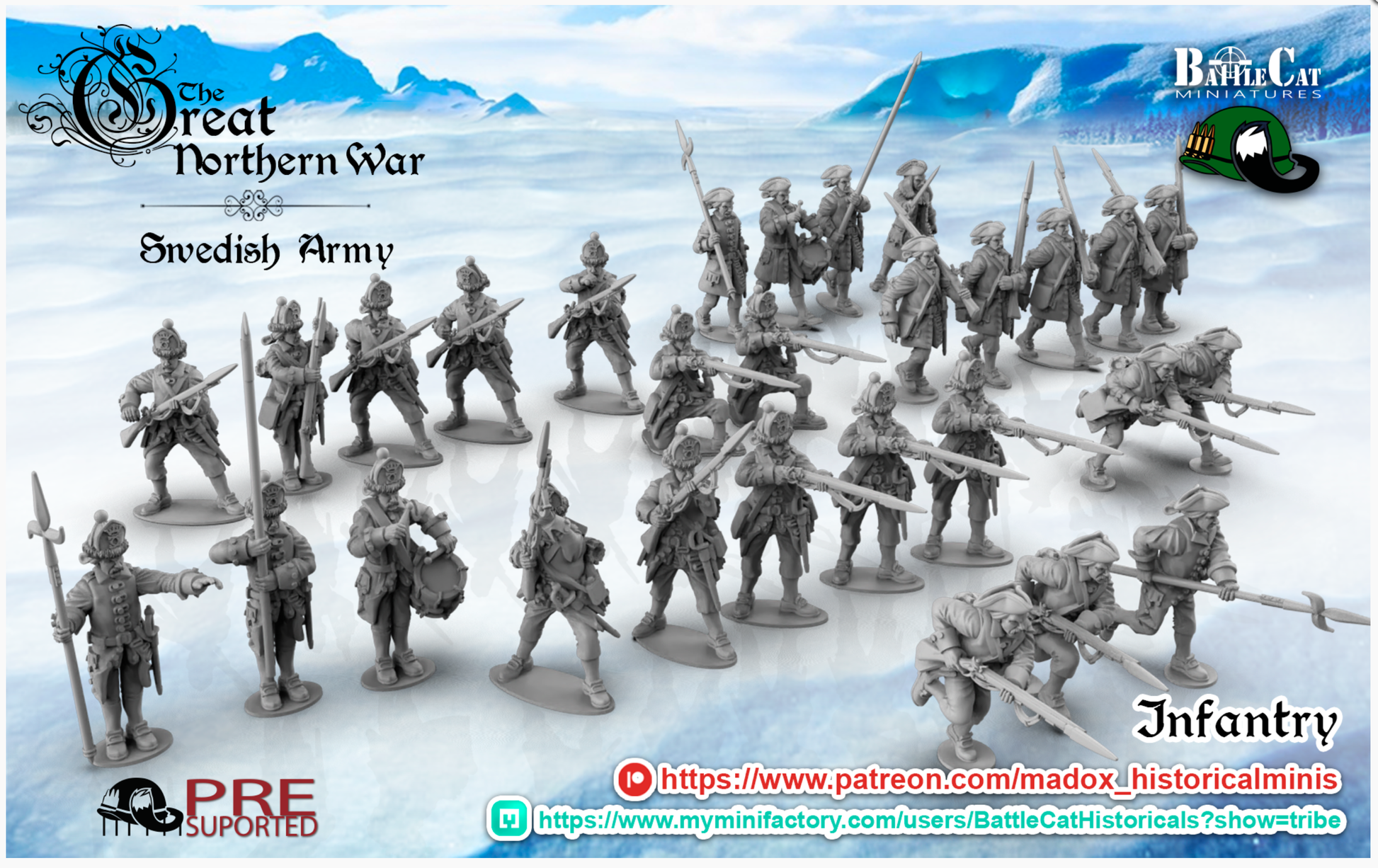 GNW Swedish Infantry | Battlecat 28mm Historical Wargaming Miniatures Role Playing Miniatures