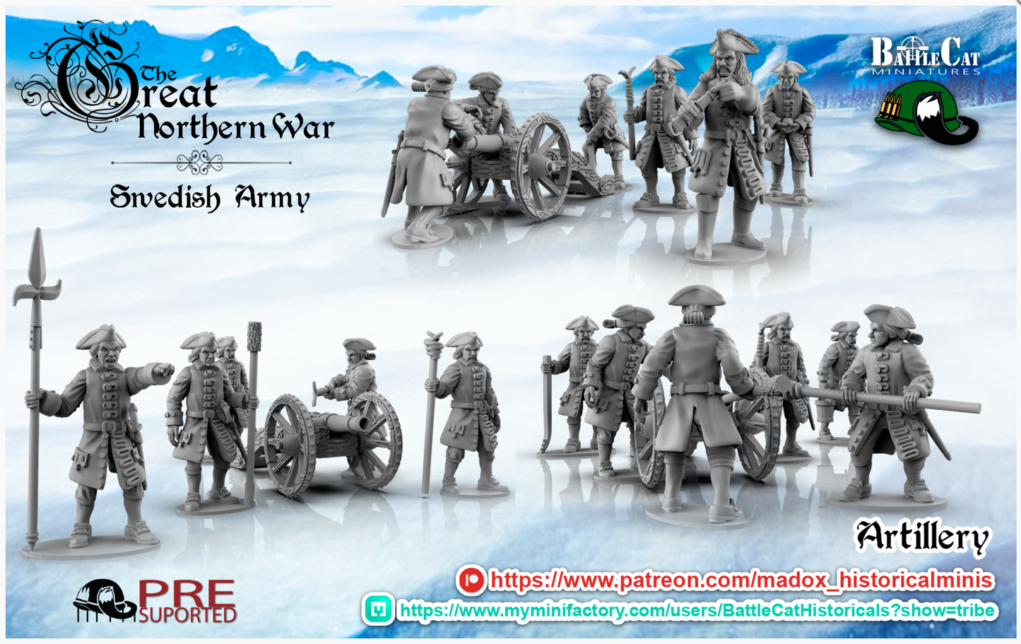 GNW Swedish Artillery | Battlecat 28mm Historical Wargaming Miniatures Role Playing Miniatures