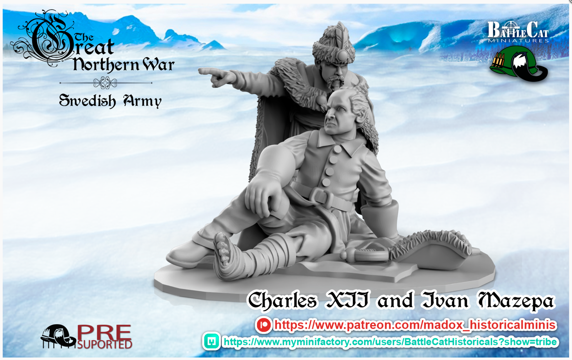 GNW Charles XII and Ivan Mazepa | Battlecat 28mm Historical Wargaming Miniatures Role Playing Miniatures