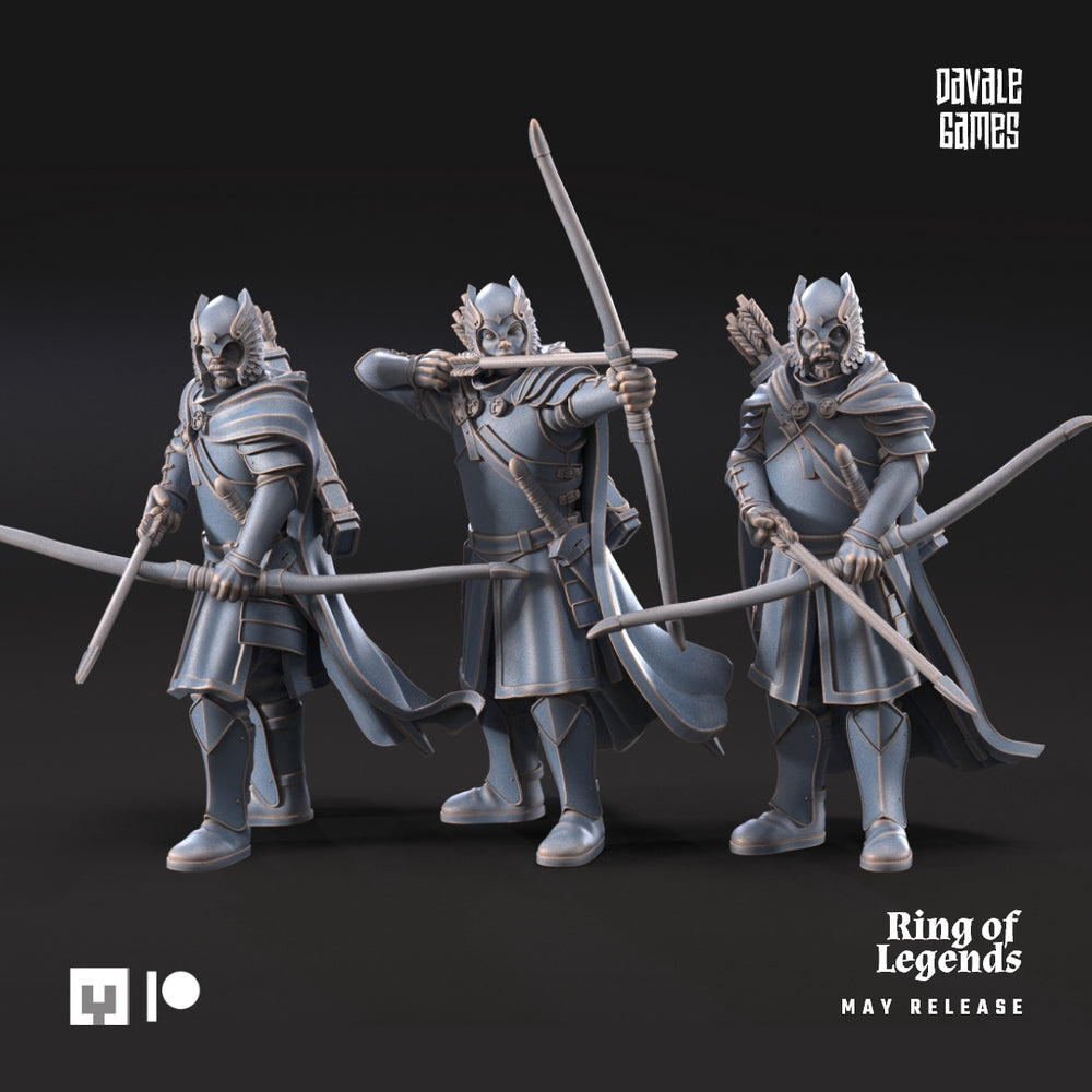 Grey Castle Guard Bows | Davale Games 25mm Fantasy Wargaming Miniatures