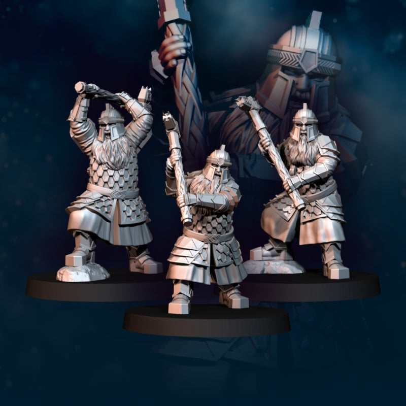 Silver Goat Dwarves 2 Handed | Davale Games 25mm Fantasy Wargaming Miniatures