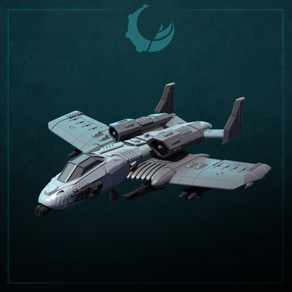 RAIJU-PATTERN MULTI-ROLE ATTACK AIRCRAFT | Maelstrom Designworks Grimdark Wargaming Miniatures