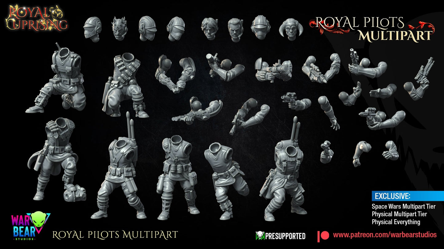 Royal Uprising Royal Pilots Build Kit | Warbear Studios 28mm SciFi Wargaming Miniatures Role Playing Miniatures