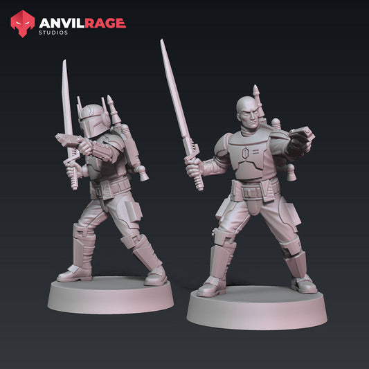 Death Watch Commander | Anvilrage Galactic SciFi Miniatures 32mm 1/47 Legion Scale Role Playing Miniatures