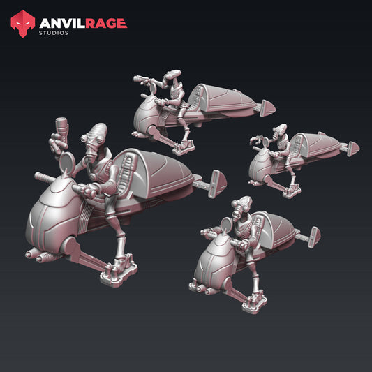 Geobug Speeders | Anvilrage Galactic SciFi Miniatures 32mm 1/47 Legion Scale Role Playing Miniatures