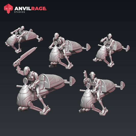 Ninja Droid Speeders | Anvilrage Galactic SciFi Miniatures 32mm 1/47 Legion Scale Role Playing Miniatures