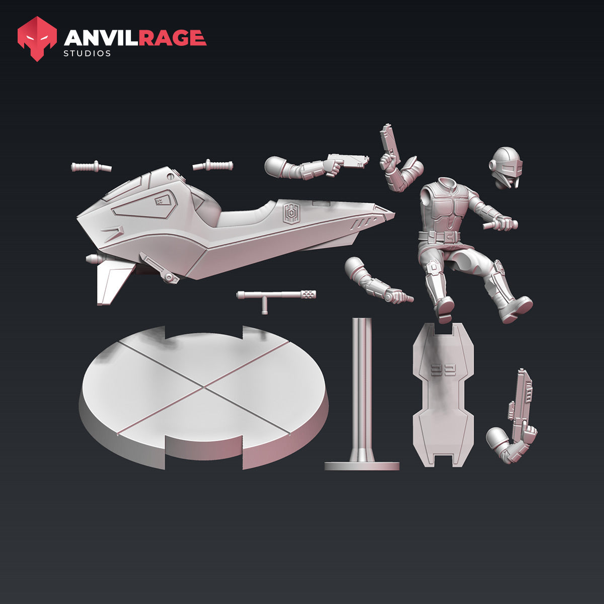 Old Way Peacekeeper Bikes | Anvilrage Galactic SciFi Miniatures 32mm 1/47 Legion Scale Role Playing Miniatures