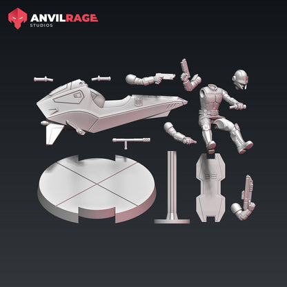 Old Way Peacekeeper Bikes | Anvilrage Galactic SciFi Miniatures 32mm 1/47 Legion Scale Role Playing Miniatures