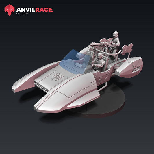 Old Way Peacekeeper Landspeeder | Anvilrage Galactic SciFi Miniatures 32mm 1/47 Legion Scale Role Playing Miniatures