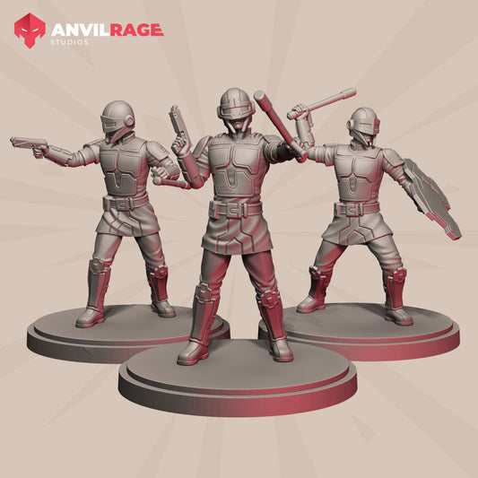 Old Way Peacekeepers | Anvilrage Galactic SciFi Miniatures Shatter Scale Role Playing Miniatures