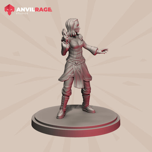 Satine Dame | Anvilrage Galactic SciFi Miniatures Shatter Scale Role Playing Miniatures