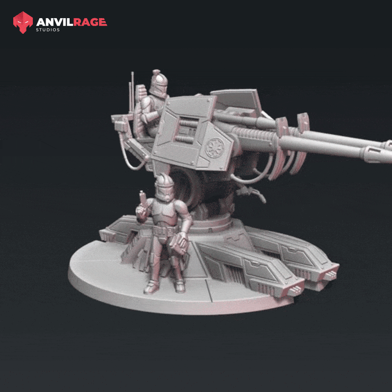 Replicator Emplaced Turret | Anvilrage Galactic SciFi Miniatures 32mm 1/47 Legion Scale
