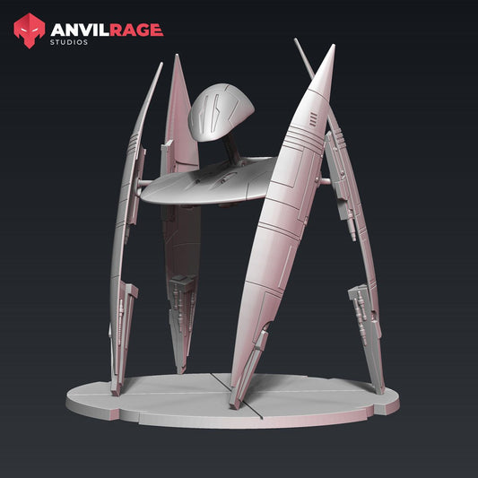 Clanker Starfighter Walking | Anvilrage Galactic SciFi Miniatures 32mm 1/47 Legion Scale Role Playing Miniatures