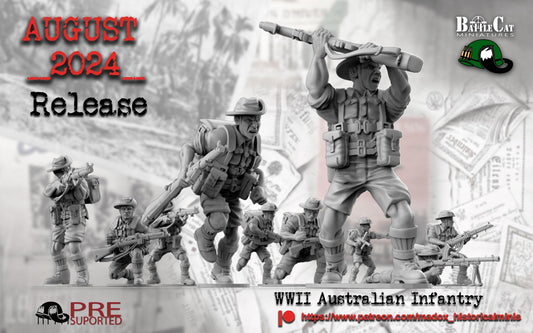 WW2 Australian Pacific Infantry | Battlecat 28mm Historical Wargaming Miniatures Role Playing Miniatures