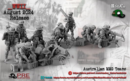 WW2 Australian Pacific MMG Teams | Battlecat 28mm Historical Wargaming Miniatures Role Playing Miniatures